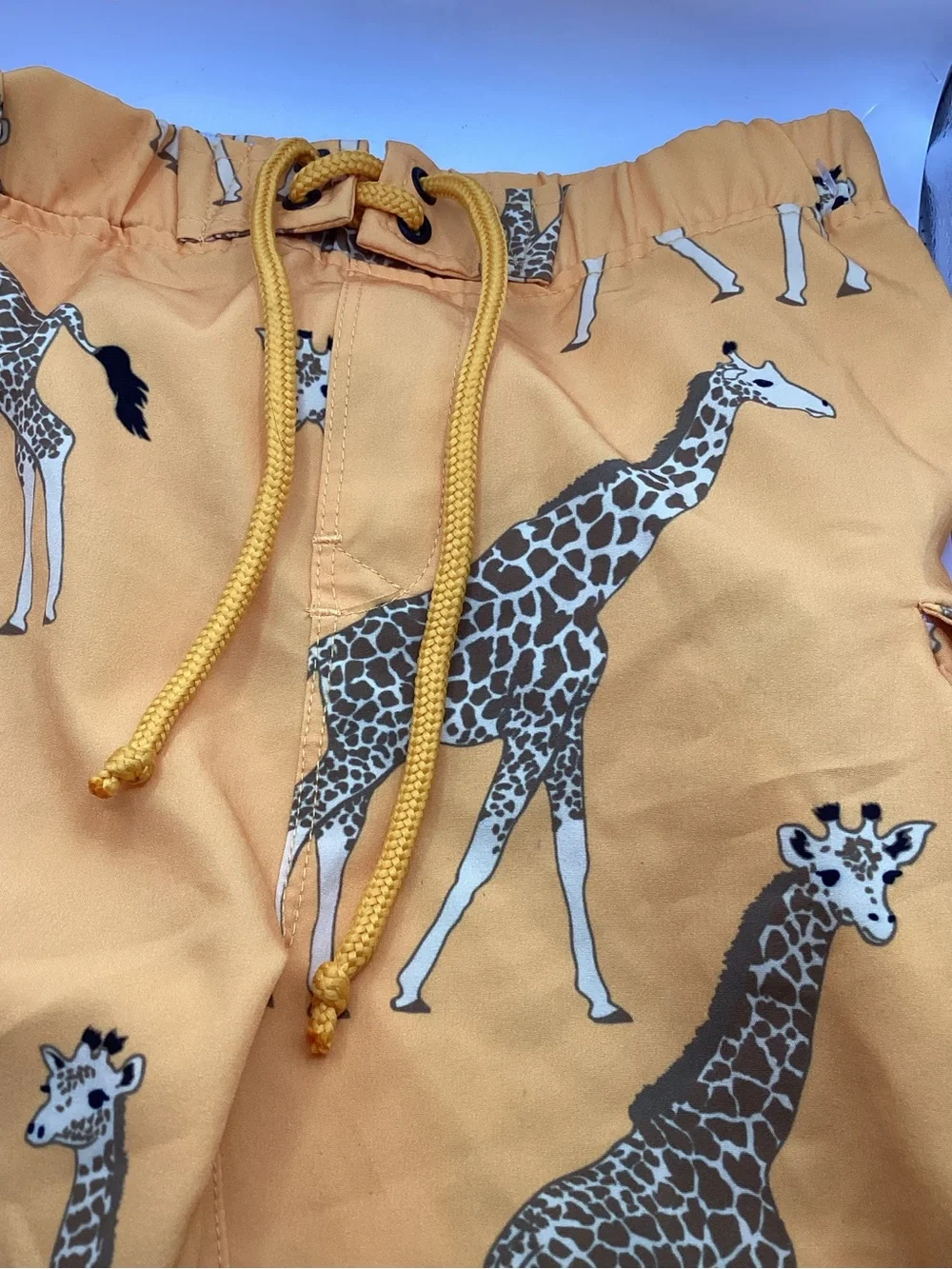 Sovereign Code Orange Giraffe Print Swim Shorts